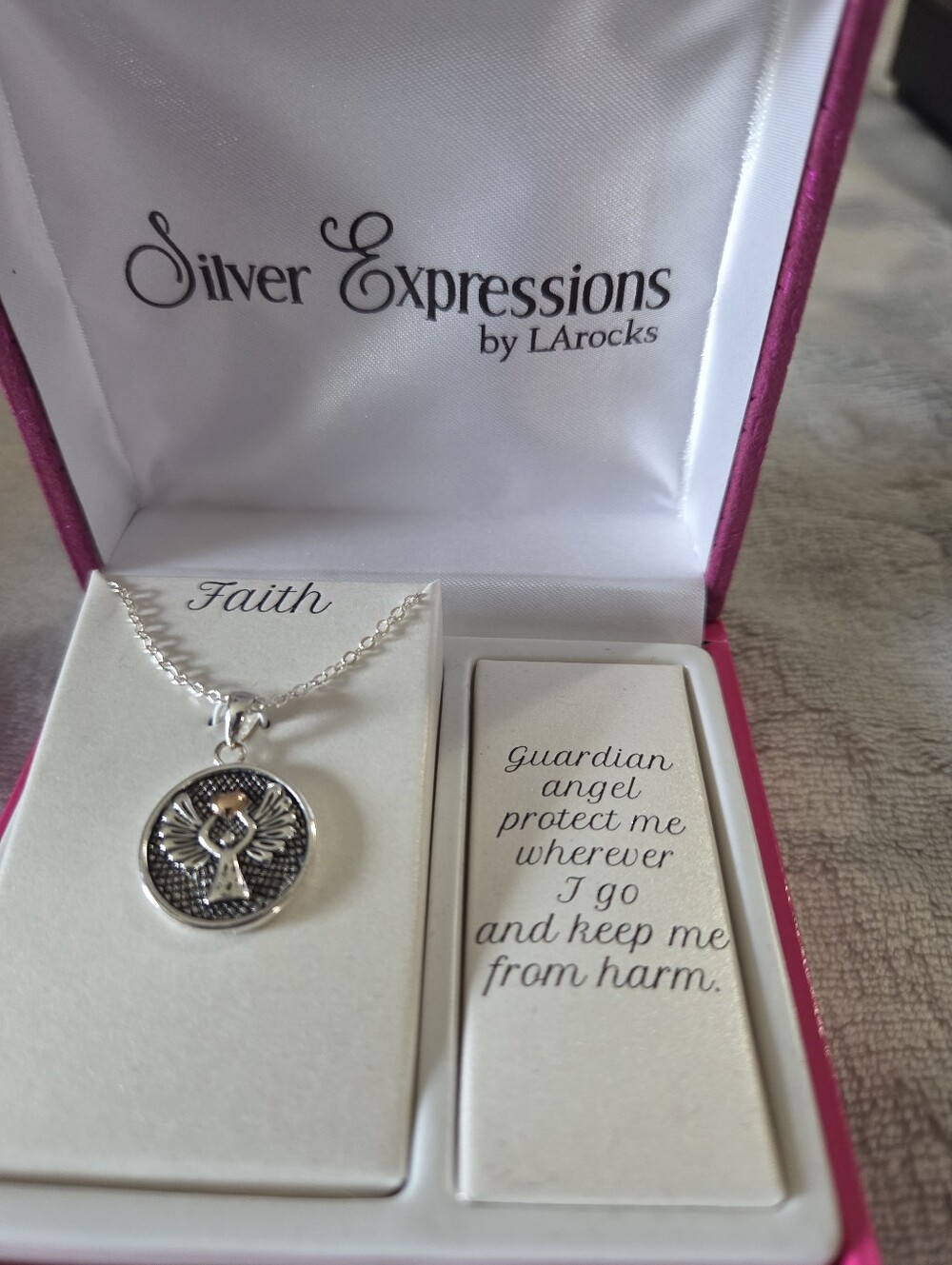 Silver Expressions Faith Guardian Angel Pendant Necklace - Silver